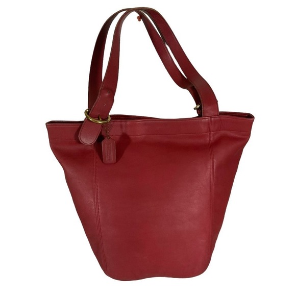 COACH VINTAGE DUFFLE SOHO XL CHERRY RED LEATHER BAG 4082 - Picture 8 of 15